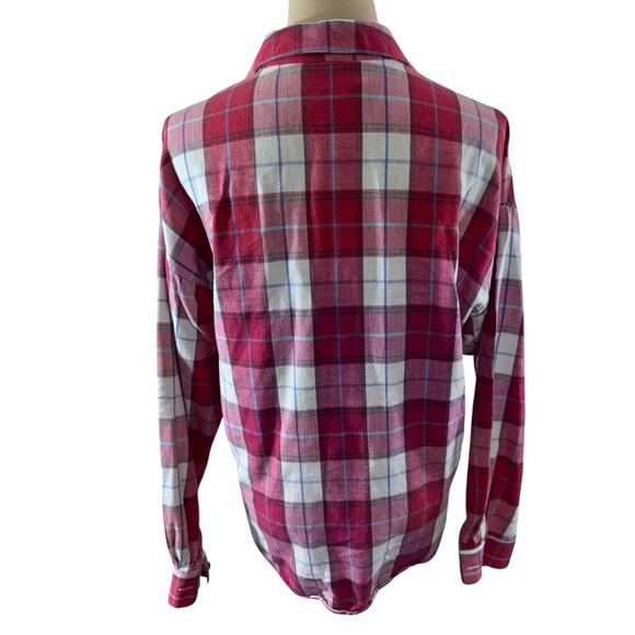 "Diane Von Furstenberg" Vintage, Flannel Plaid Shirt,SZ M, FINAL SALE, DAMAGED! - Picture 3 of 11